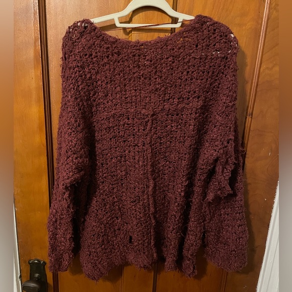 Free People Raspberry Chunky-Knit Sweater - Picture 3 of 3